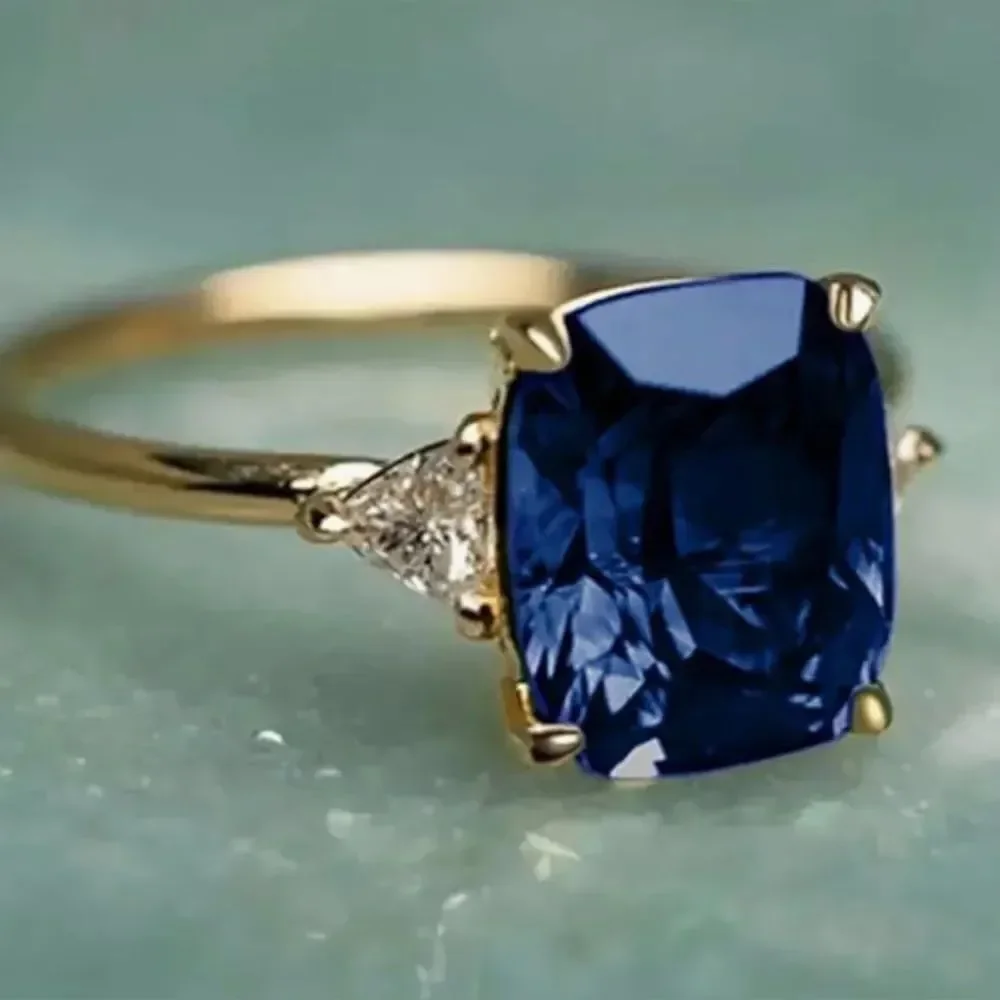 💙 NEW blue cubic zirconia gold plated stunning ring 💙